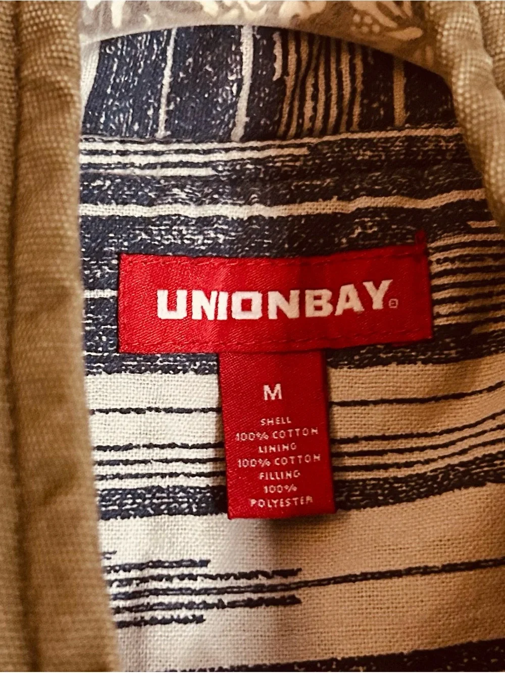 Unionbay M Quilted Vest Olive Brown Cotton Southwest Lining Utility Barn Fall